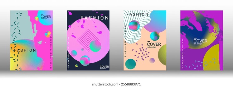 Minimum vector coverage. Set of modern abstract covers. Rich VIP design. Future futuristic template with abstract gradient shapes for the design of banners, posters, booklets, reports, magazines.