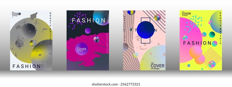 Minimum vector coverage. Set of modern abstract covers. Rich VIP design. Future futuristic template with abstract gradient shapes for the design of banners, posters, booklets, reports, magazines.