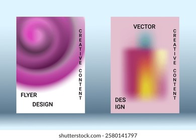 Minimum vector coverage. A set of modern abstract covers. Creative fluid backgrounds from current forms to design a fashionable abstract cover, banner, poster, booklet.
