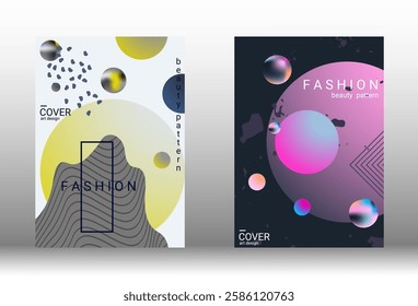 Minimum vector coverage. Set of modern abstract covers. Rich VIP design. Future futuristic template with abstract gradient shapes for the design of banners, posters, booklets, reports, magazines.