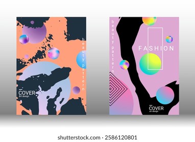 Minimum vector coverage. Set of modern abstract covers. Rich VIP design. Future futuristic template with abstract gradient shapes for the design of banners, posters, booklets, reports, magazines.