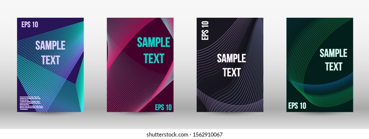 Minimum vector coverage.  A set of trendy covers.  Geometric template with lines for booklet cover. Trendy geometric patterns. EPS10 Vector Design.