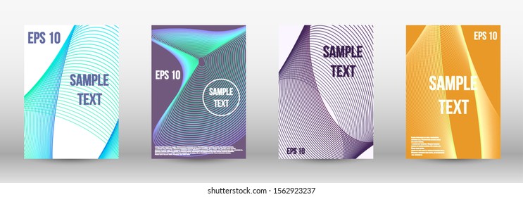 Minimum vector coverage.  A set of trendy covers.  Wave lines.Striped background.  Trendy geometric patterns. EPS10 Vector Design.