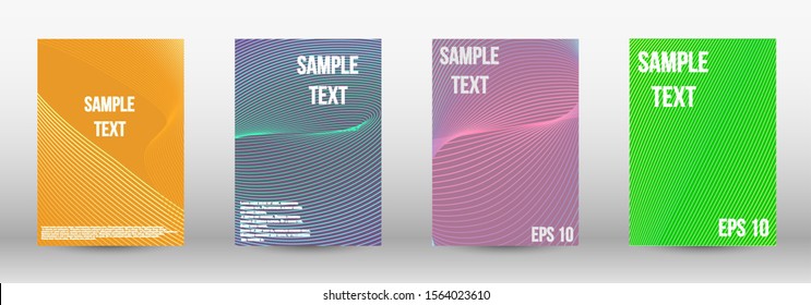 Minimum vector coverage.  A set of trendy covers.  Geometric template with lines for booklet cover. Trendy geometric patterns. EPS10 Vector Design.