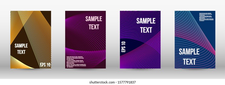 Minimum vector coverage.  A set of trendy covers.  Wave lines.Striped background.  Trendy geometric patterns. EPS10 Vector Design.
