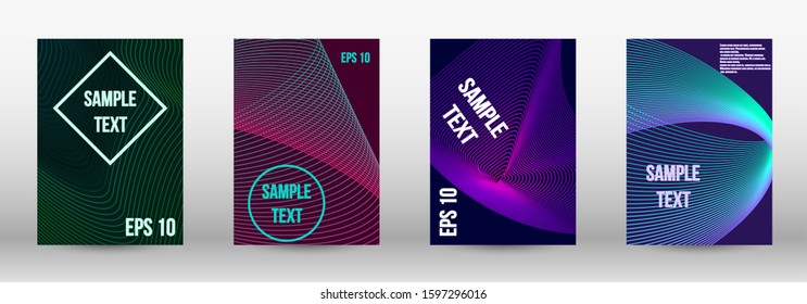 Minimum vector coverage.  A set of trendy covers.  Geometric template with lines for booklet cover. Trendy geometric patterns. EPS10 Vector Design.