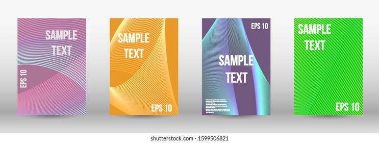 Minimum vector coverage.  A set of trendy covers.  Geometric template with lines for booklet cover. Trendy geometric patterns. EPS10 Vector Design.