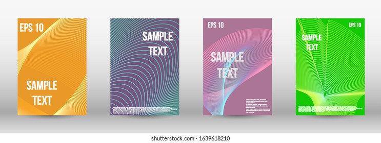 Minimum vector coverage.  A set of trendy covers.  Geometric template with lines for booklet cover. Trendy geometric patterns. EPS10 Vector Design.