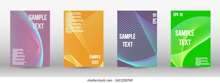 Minimum vector coverage.  A set of trendy covers.  Geometric template with lines for booklet cover. Trendy geometric patterns. EPS10 Vector Design.