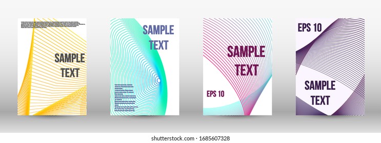 Minimum vector coverage.  A set of trendy covers.  Wave lines.Striped background.  Trendy geometric patterns. EPS10 Vector Design.