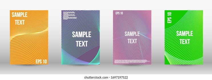 Minimum vector coverage.  A set of trendy covers.  Wave lines.Striped background.  Trendy geometric patterns. EPS10 Vector Design.