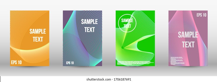 Minimum vector coverage.  A set of trendy covers.  Wave lines.Striped background.  Trendy geometric patterns. EPS10 Vector Design.