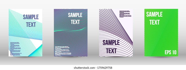 Minimum vector coverage.  A set of trendy covers.  Geometric template with lines for booklet cover. Trendy geometric patterns. EPS10 Vector Design.