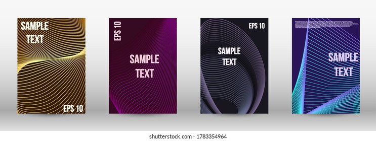 Minimum vector coverage.  A set of trendy covers.  Geometric template with lines for booklet cover. Trendy geometric patterns. EPS10 Vector Design.