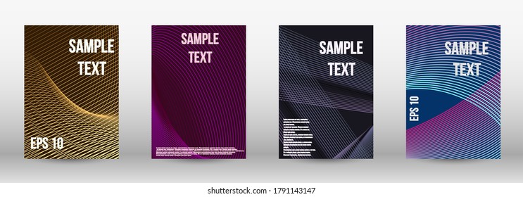 Minimum vector coverage.  A set of trendy covers.  Wave lines.Striped background.  Trendy geometric patterns. EPS10 Vector Design.