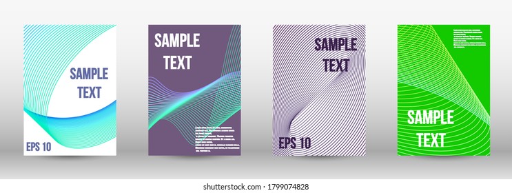 Minimum vector coverage.  A set of trendy covers.  Geometric template with lines for booklet cover. Trendy geometric patterns. EPS10 Vector Design.