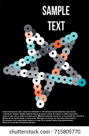Minimum vector coverage.Modern abstract cover A4. A bright star  emblem, symbol or composition. Future futuristic template for banner design, poster, notebook, book.Eps10.