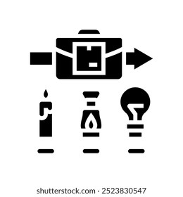 minimum viable product modern business glyph icon vector. minimum viable product modern business sign. isolated symbol illustration