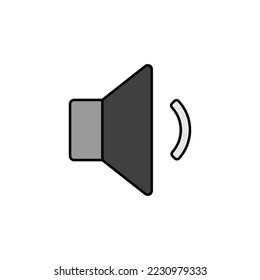 Minimum volume sound music color vector grayscale icon. Graph symbol for music and sound web site and apps design, logo, app, UI