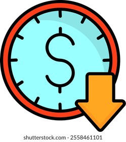 Minimum Wage Filled Style Icon Design