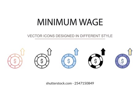 Minimum Wage icon design with white background stock illustration