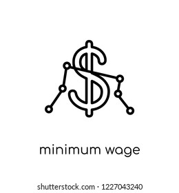 Minimum Wage Icon. Trendy Modern Flat Linear Vector Minimum Wage Icon On White Background From Thin Line Business Collection, Editable Outline Stroke Vector Illustration