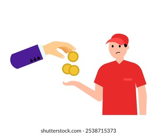 Minimum wage, salary. Vector simple color flat illustration.