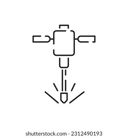 Minin line icon. Extraction of minerals in the mine and surface. Power and energy production, electric industry, world ecology conservation, coal mining minerals. Illustration, symbol, sign