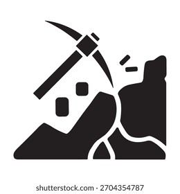 Mining Accident icon or logo isolated sign symbol vector illustration - high quality black style vector icons