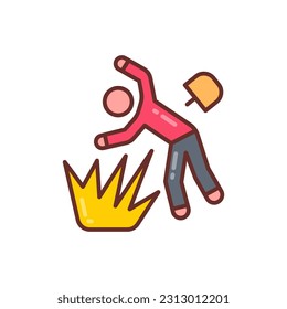 Mining Accident icon in vector. Illustration