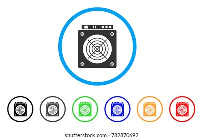 Mining Asic Hardware rounded icon. Style is a flat gray symbol inside light blue circle with additional colored variants. Mining Asic Hardware vector designed for web and software interfaces.