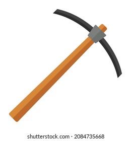 mining axe hammer flat clipart vector illustration