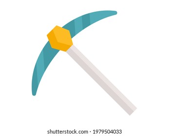mining axe hammer single isolated icon with flat style