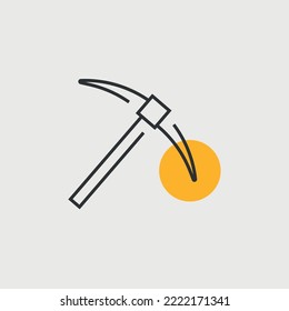 mining axe vector icon pickaxe