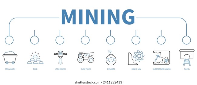 Mining banner web icon vector illustration concept