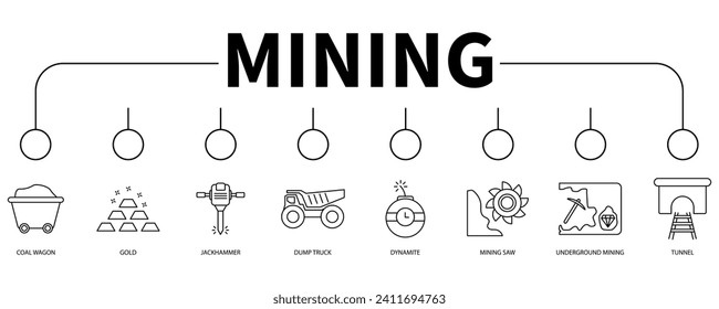 Mining banner web icon vector illustration concept