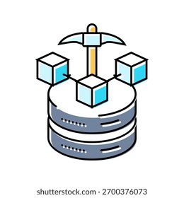 mining big data color icon vector. mining big data sign. isolated symbol illustration