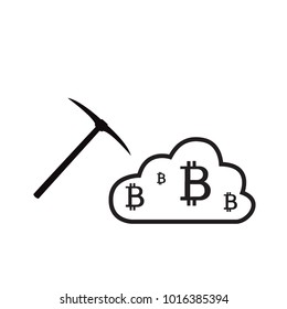 mining bitcoin concept, vector illustration.