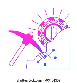 Mining bitcoin icon