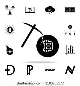 mining bitcoin icon. Crypto currency icons universal set for web and mobile on white background