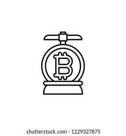 mining, bitcoin icon. Element of crypto currency icon. Thin line icon for website design and development, app development