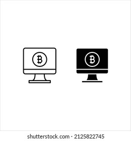 Icono de bitcoin de minería, eps 10