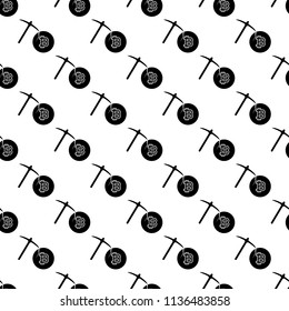 mining bitcoin icon in Pattern style on white background