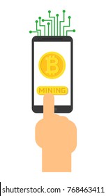 Mining bitcoin on smartphone