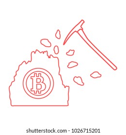 Mining of bitcoins. Digital currency. Blockchain technology.