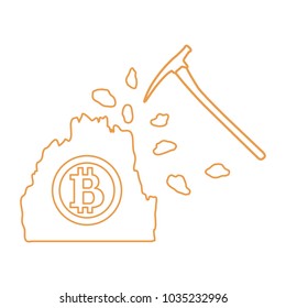 Mining of bitcoins. Digital currency. Blockchain technology.
