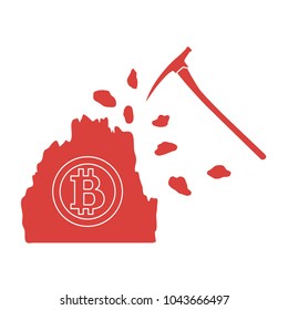 Mining of bitcoins. Digital currency. Blockchain technology.
