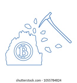 Mining of bitcoins. Digital currency. Blockchain technology.