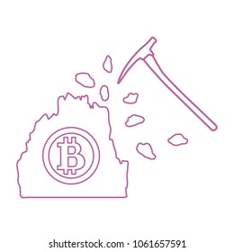 Mining of bitcoins. Digital currency. Blockchain technology.