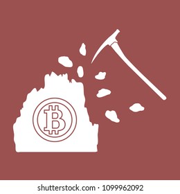 Mining of bitcoins. Digital currency. Blockchain technology.